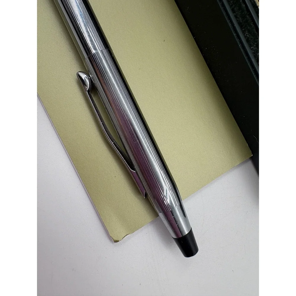 Vintage Cross Classic Century Lustrous Chrome Mechanical Pencil Pinstripe
